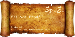 Szilvai Ernő névjegykártya