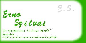 erno szilvai business card